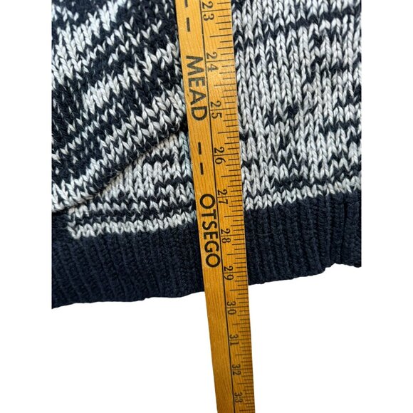 Ellen Tracy Womens Patchwork Zip Knit Cardigan Sweater XL Black & White Blend - Picture 8 of 12